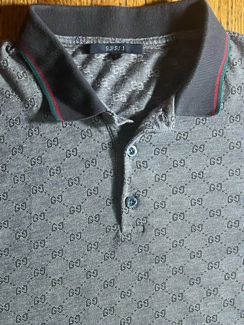 Gucci GG Monogram Polo Shirt Vintage Men's US M